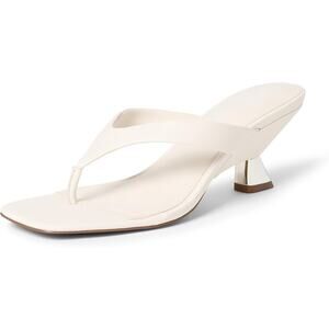 New Size 6 Dakota Thong Sculpted Heel Sandal in Ivory